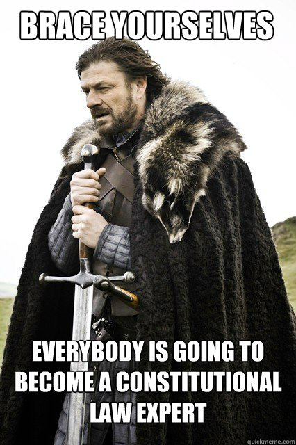 Brace Yourselves Everybody is going to become a constitutional law expert -  Boromir Relationship - quickmeme