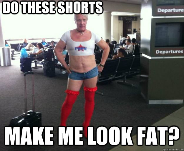 Guy in short shorts at the gym meme