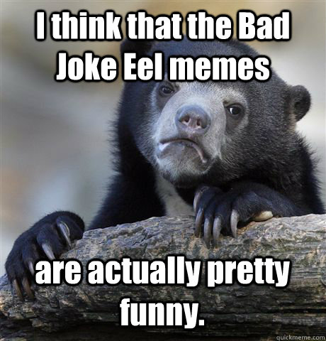 I think that the Bad Joke Eel memes are actually pretty funny. - Confession  Bear - quickmeme