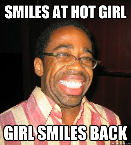 black guy smile meme