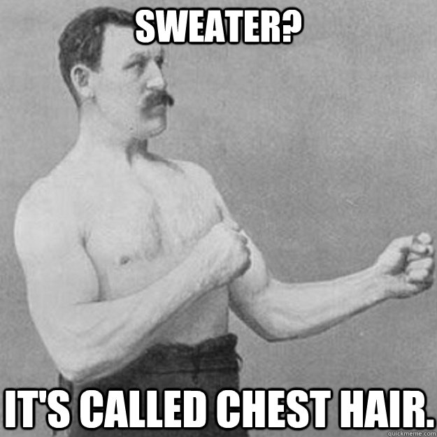 Sweater? It's called chest hair. - Misc - quickmeme