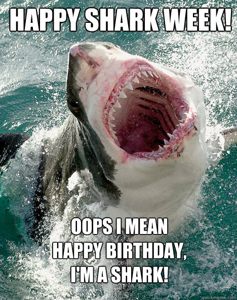 HAPPY SHARK WEEK! OOPS I MEAN HAPPY BIRTHDAY, I'M A SHARK! - Misc -  quickmeme