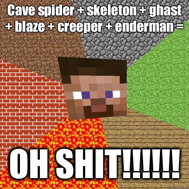 Cave Spider Skeleton Ghast Blaze Creeper Enderman Oh