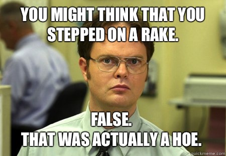 You Might Think That You Stepped On A Rake False That Was