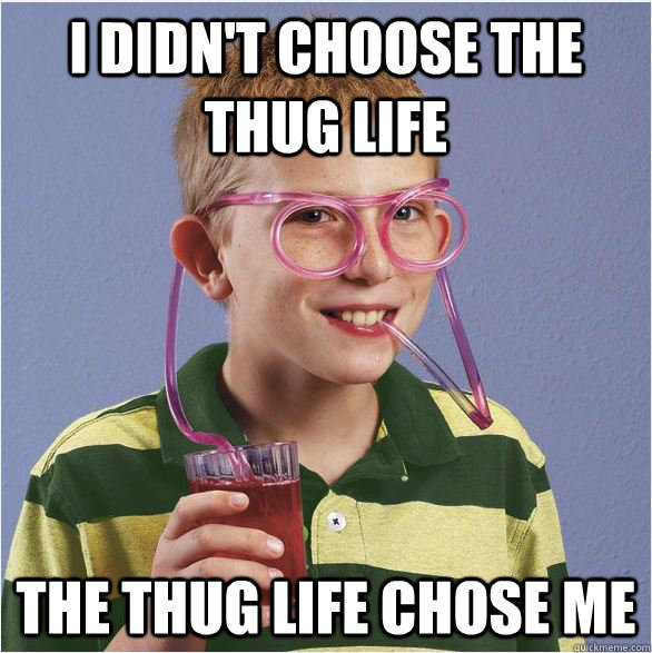 i didn't choose the thug life the thug life chose me - straw glasses deal  with it - quickmeme