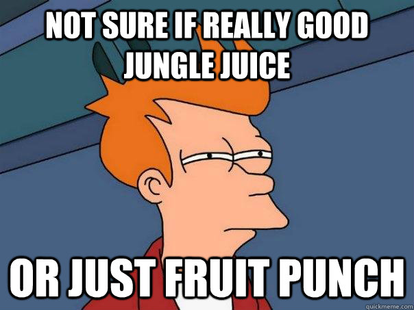 Not sure if really good jungle juice Or just fruit punch - Futurama Fry -  quickmeme