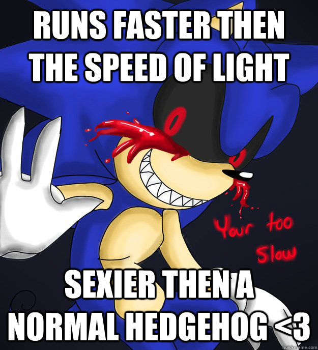 Runs Faster Then The Speed Of Light Sexier Then A Normal Hedgehog