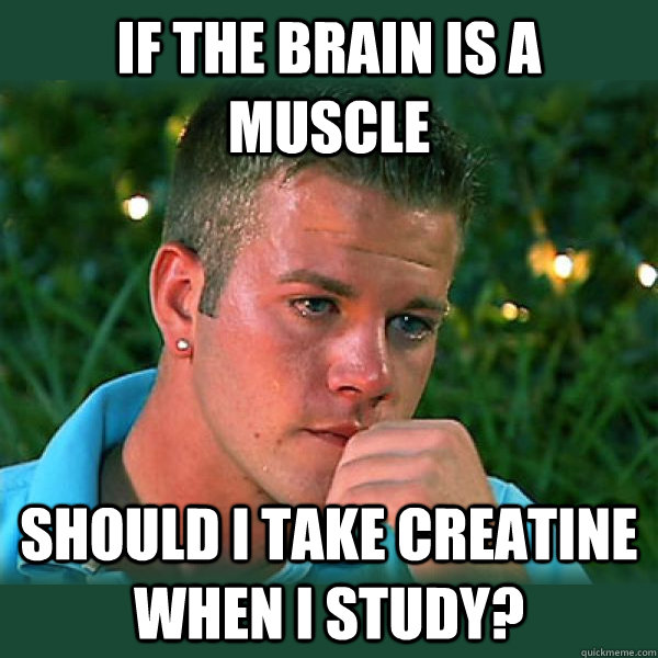 Man contemplates taking creatine to study