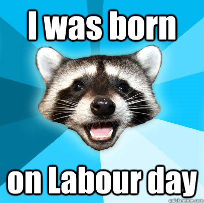 I was born on Labour day - Lame Pun Coon - quickmeme