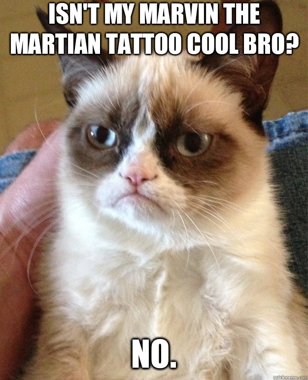 Isn't my Marvin the Martian tattoo cool bro? NO. - Misc - quickmeme