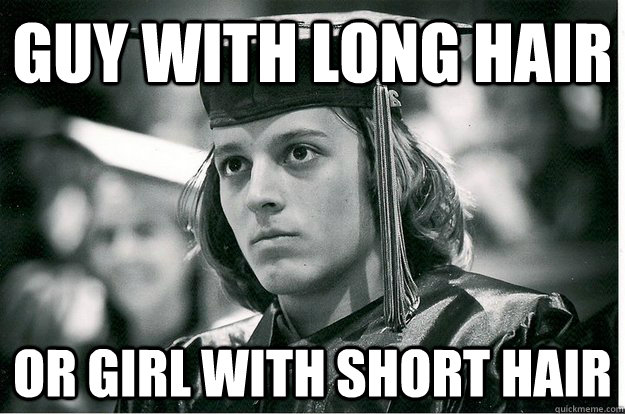 Guy with long hair or girl with short hair - Stare Teenager - quickmeme