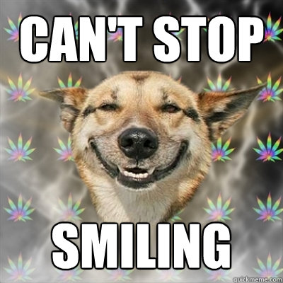 CAN'T STOP SMILIng - Stoner Dog - quickmeme
