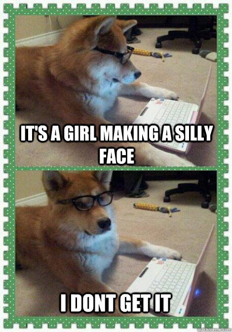 It's a girl making a silly face I dont get it - I dont get it dog -  quickmeme