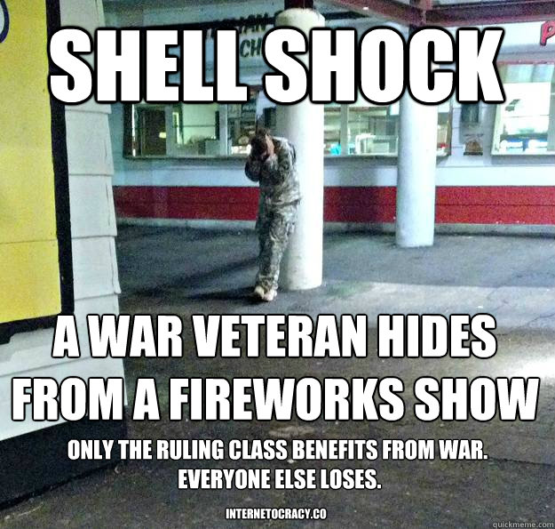 Shell Shock A war veteran hides from a fireworks show Only the