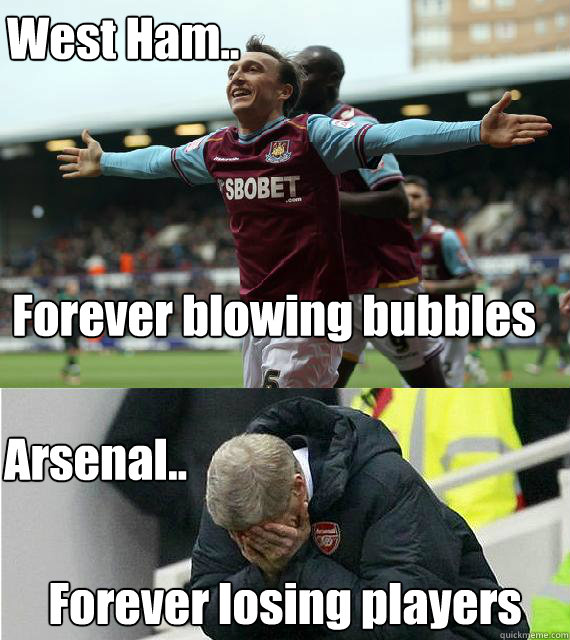 Forever Blowing Bubbles Forever Losing Players West Ham Arsenal