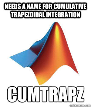 needs a name for cumulative trapezoidal integration cumtrapz - MATLAB -  quickmeme