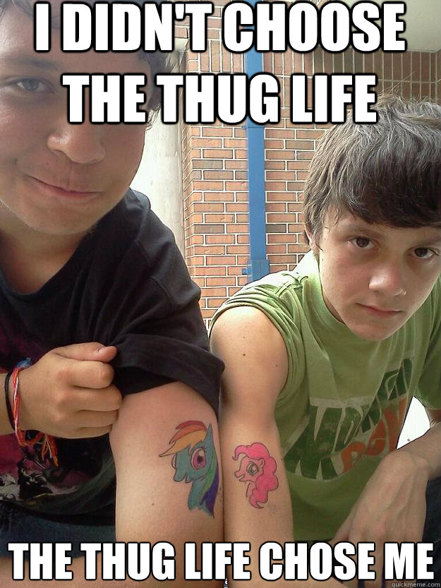 I Didn't Choose the Thug Life The Thug life chose me - Hardcore bronies -  quickmeme