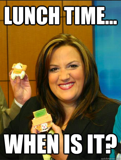 Lunch time... WHen is it? - Fat news anchor - quickmeme