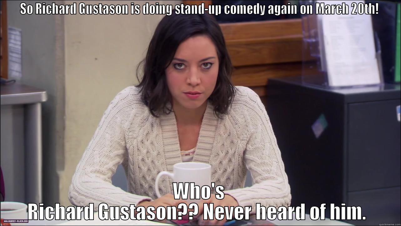 And Aubrey Plaza STILL Doesn't Know Who Richard Gustason Is! - quickmeme