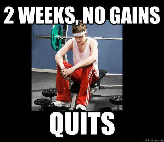 2 Weeks No Gains Quits Annoying Gym Newbie Quickmeme