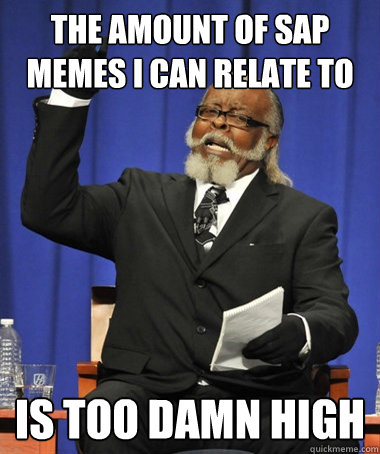 the amount of sap memes i can relate to is too damn high - The Rent Is Too  Damn High - quickmeme